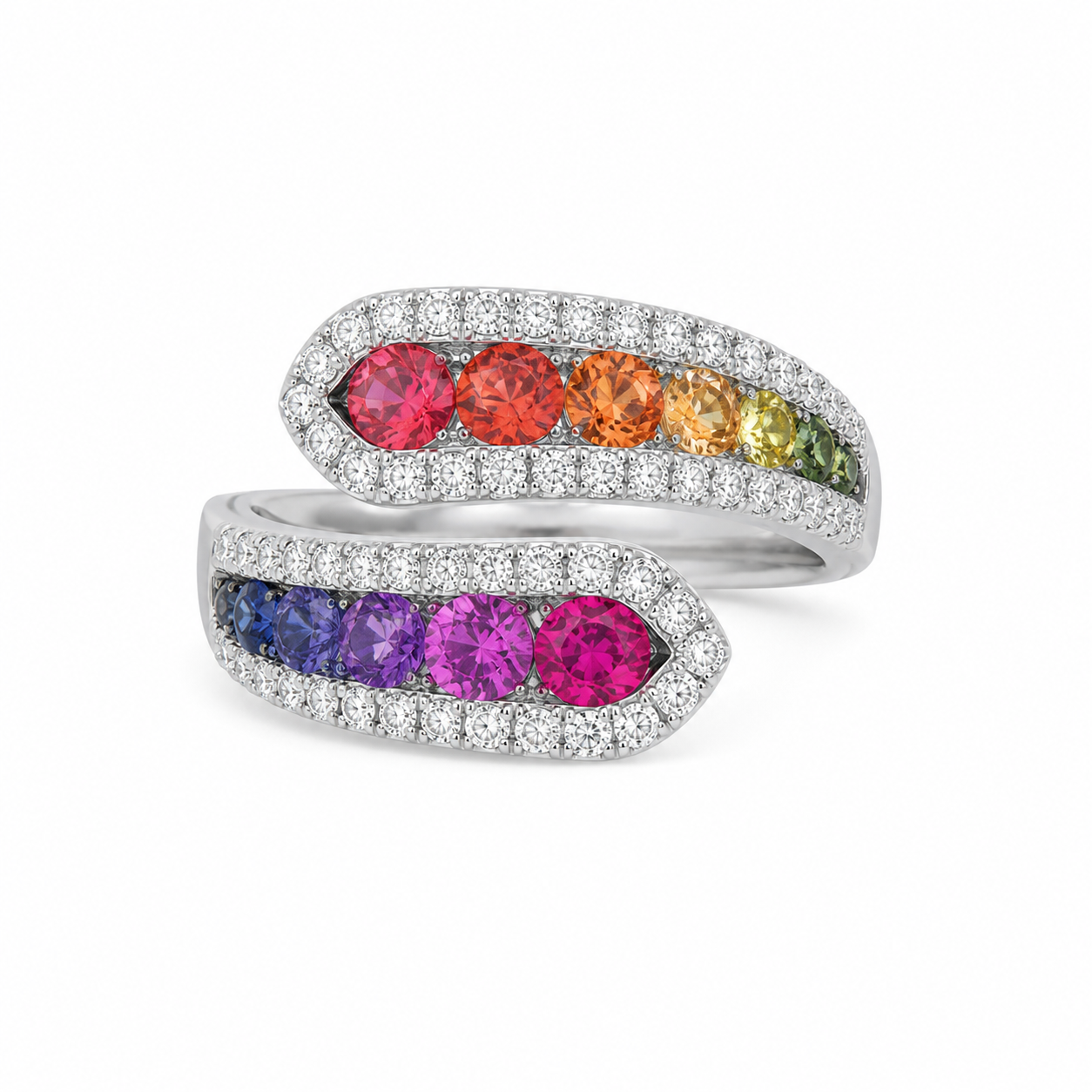 Lady's 18 Karat White Gold Fashion Ring 1.68 cttw