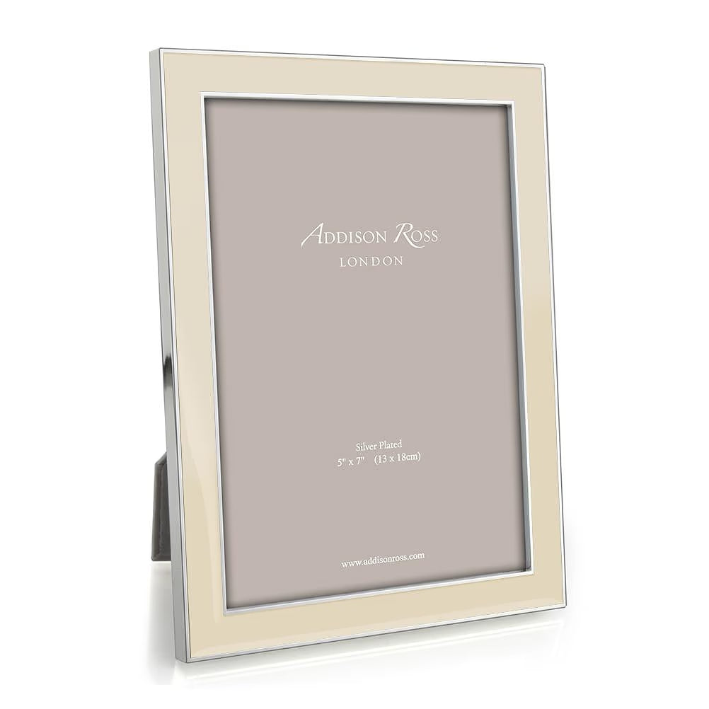 Vanilla Enamel & Silver Frame 4x6