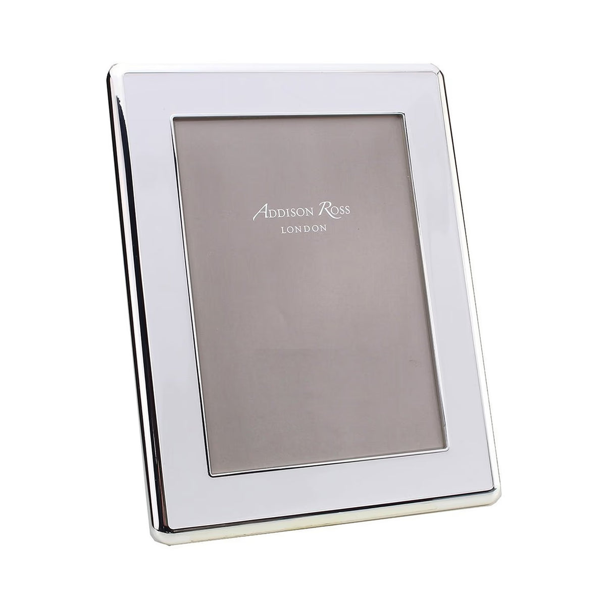 White Enamel & Silver Curve Frame 8x10