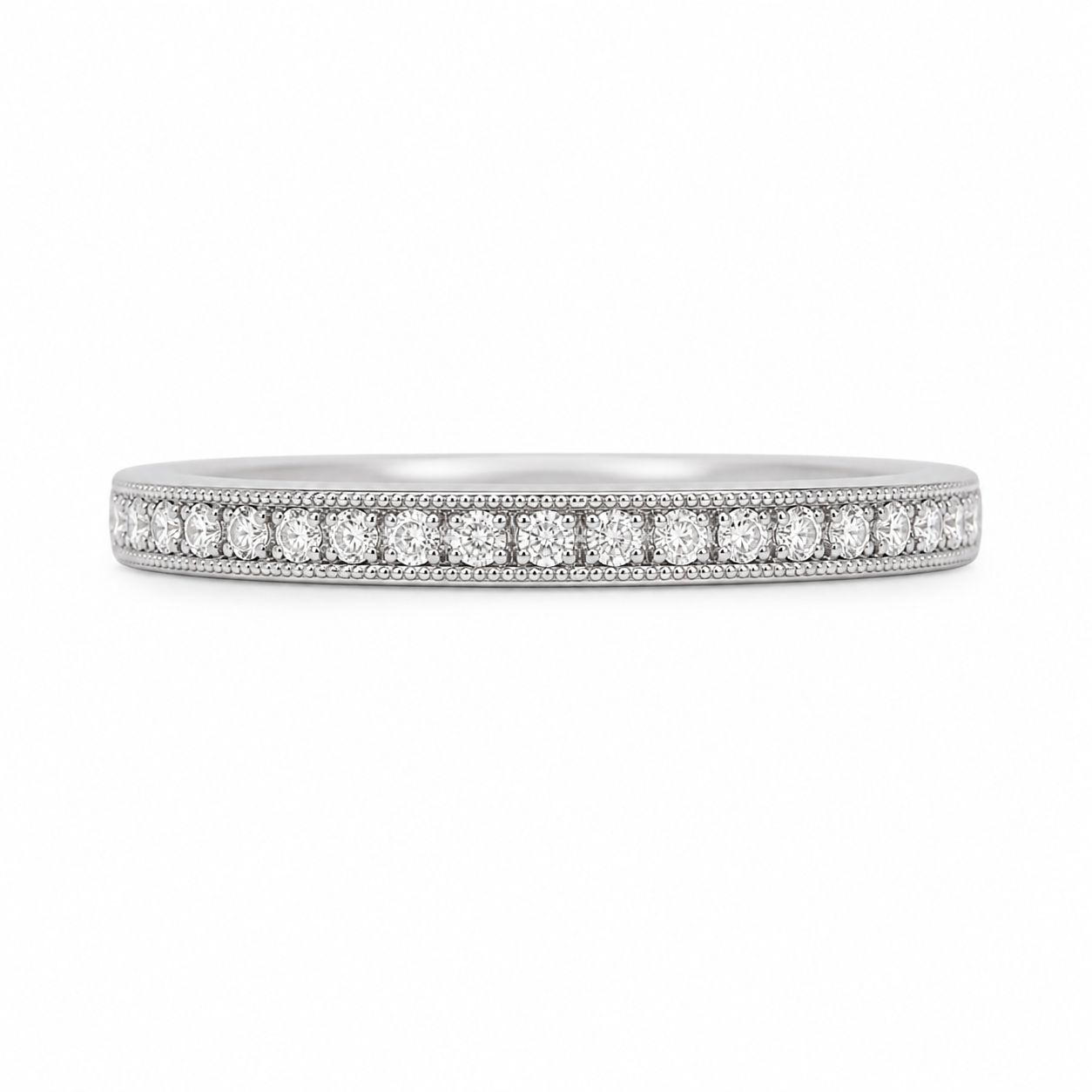 Lady's 18 Karat White Gold Wedding Band 0.20 cttw