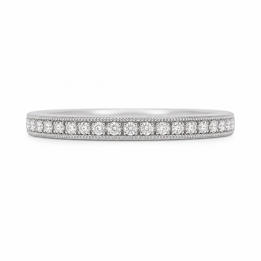 Lady's 18 Karat White Gold Wedding Band 0.20 cttw