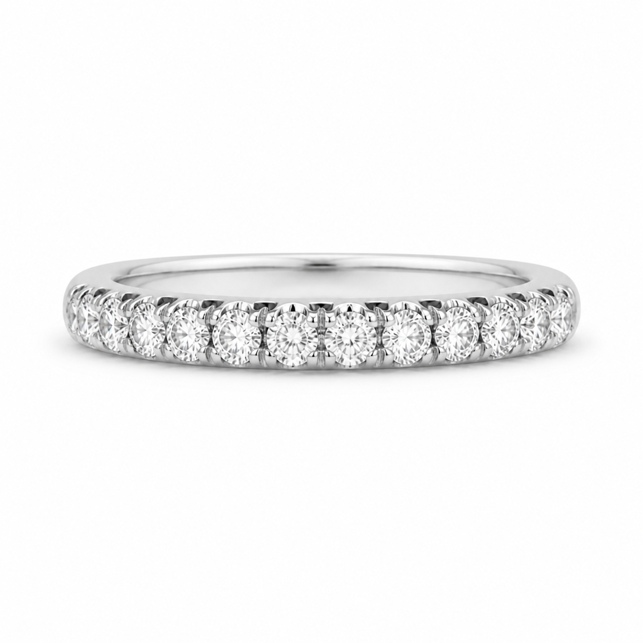 Lady's 18 Karat White Gold Wedding Band 0.45 cttw