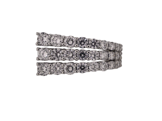 Lady's 14 Karat White Gold Lab-Grown Diamond Fashion Ring 3.08 cttw