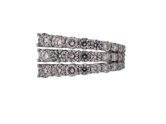 Lady's 14 Karat White Gold Lab-Grown Diamond Fashion Ring 3.08 cttw