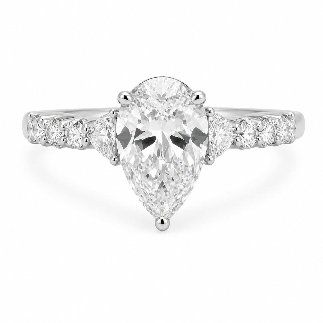 Lady's 14 Karat White Gold Lab-Grown Diamond Fashion Ring 2.47 cttw
