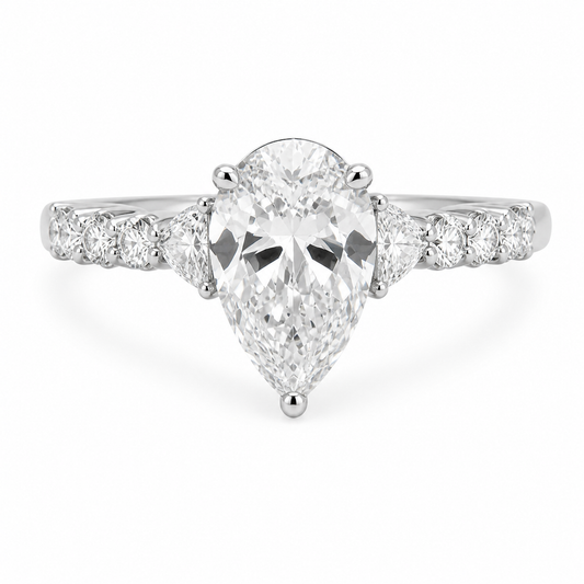Lady's 14 Karat White Gold Lab-Grown Diamond Fashion Ring 2.47 cttw