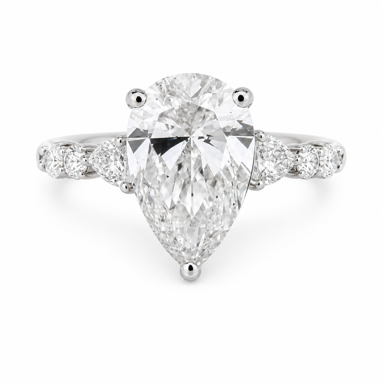 Lady's 14 Karat White Gold Lab-Grown Diamond Fashion Ring 3.47 cttw
