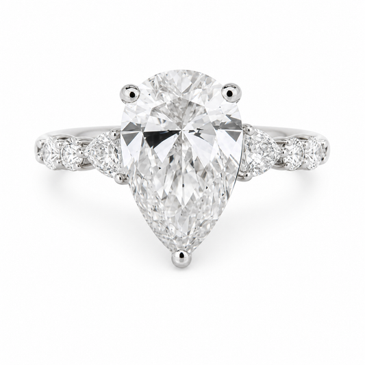 Lady's 14 Karat White Gold Lab-Grown Diamond Fashion Ring 3.47 cttw