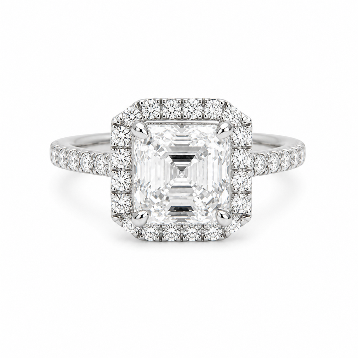 Lady's 14 Karat White Gold Lab-Grown Diamond Fashion Ring 2.37 cttw