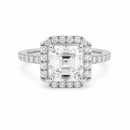 Lady's 14 Karat White Gold Lab-Grown Diamond Fashion Ring 2.37 cttw