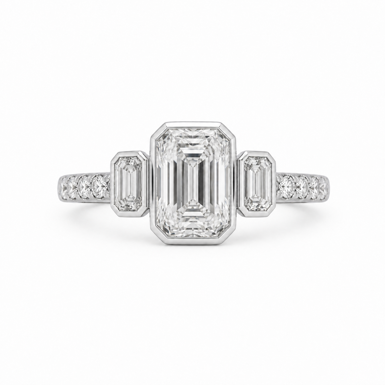 Lady's 14 Karat White Gold Lab-Grown Diamond Fashion Ring 2.43 cttw