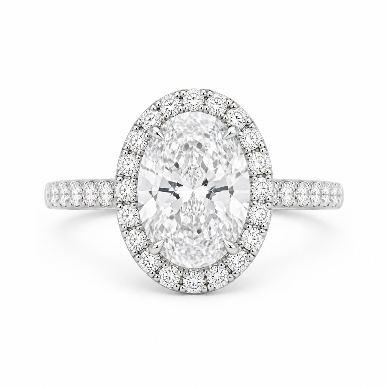 Lady's 14 Karat White Gold Lab-Grown Diamond Fashion Ring 2.63 cttw