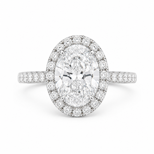 Lady's 14 Karat White Gold Lab-Grown Diamond Fashion Ring 2.63 cttw