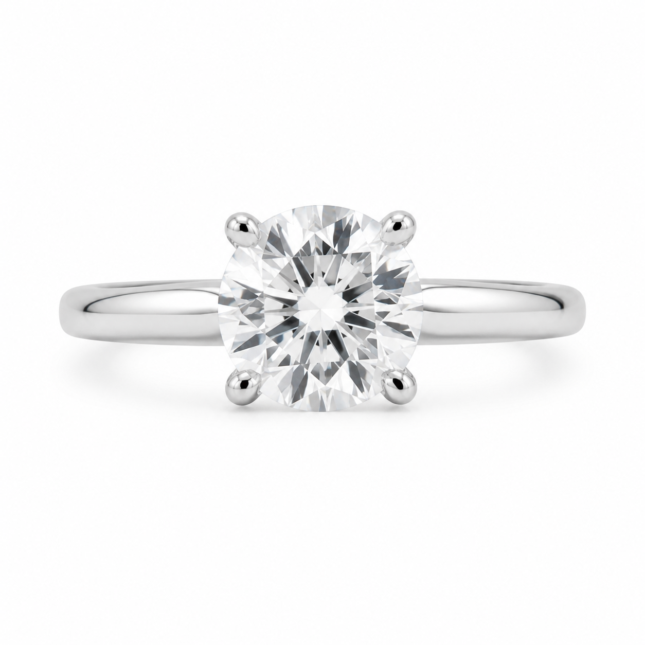 Lady's 14 Karat White Gold Lab-Grown Diamond Fashion Ring 2.09 cttw