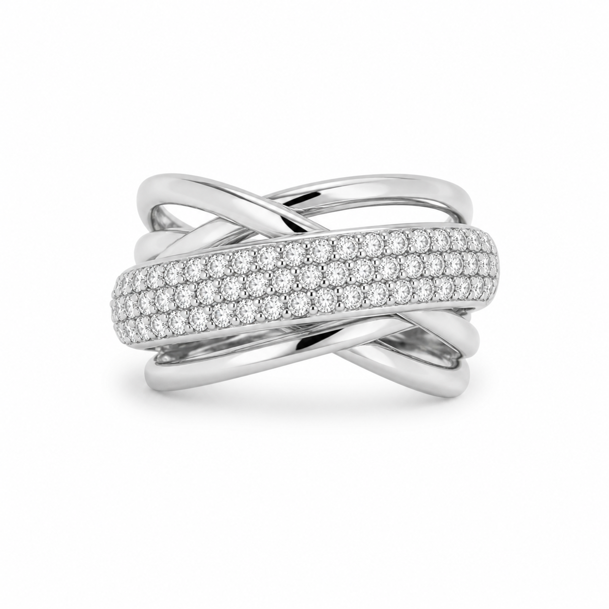 Lady's 18 Karat White Gold Fashion Ring 0.77 cttw