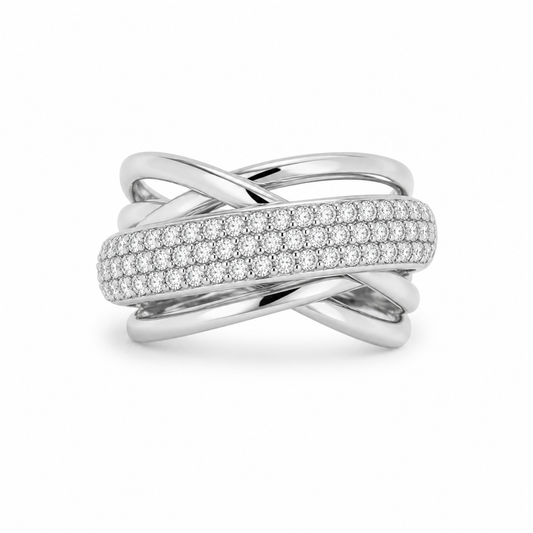 Lady's 18 Karat White Gold Fashion Ring 0.77 cttw