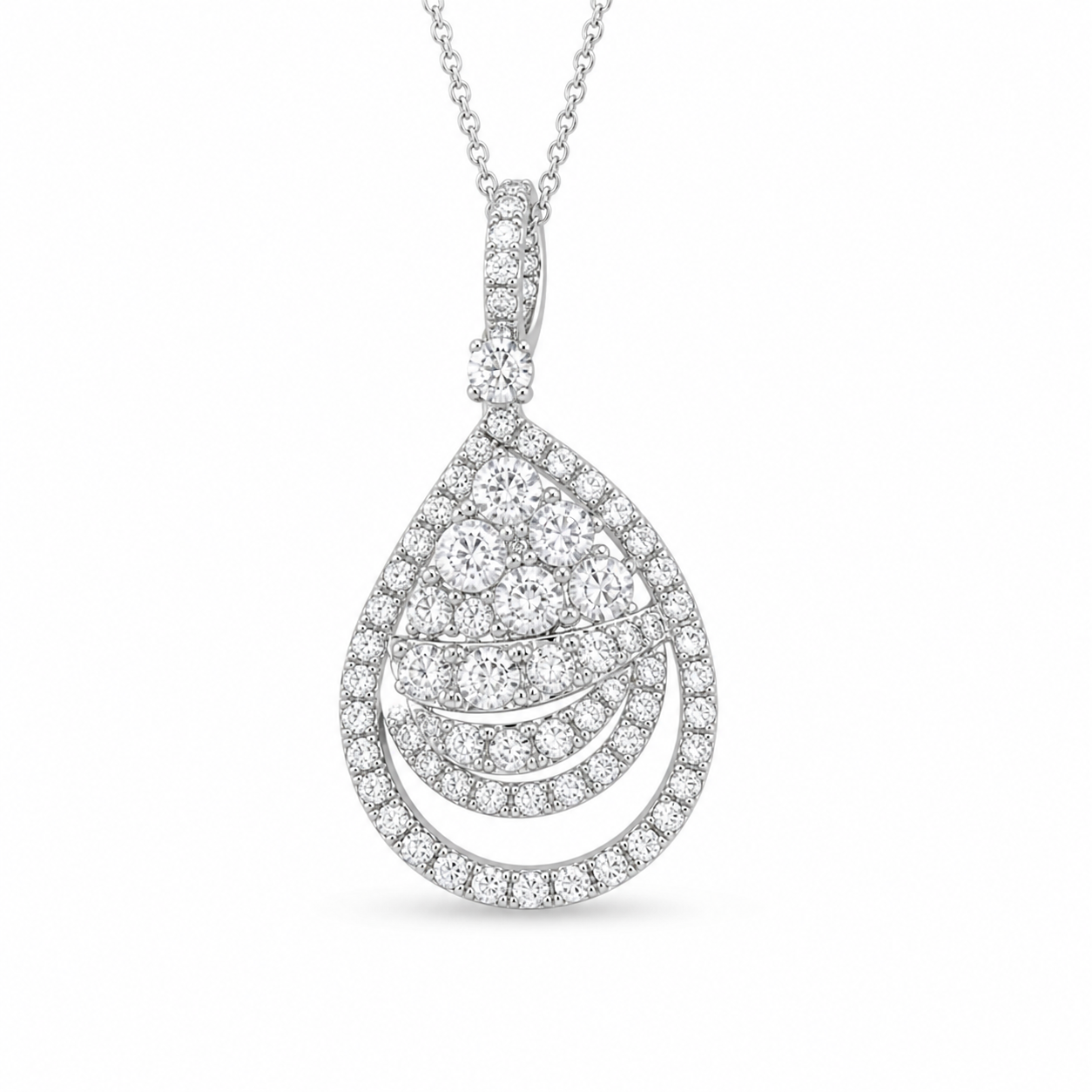 Lady's 18 Karat White Gold Pendant 0.97 cttw