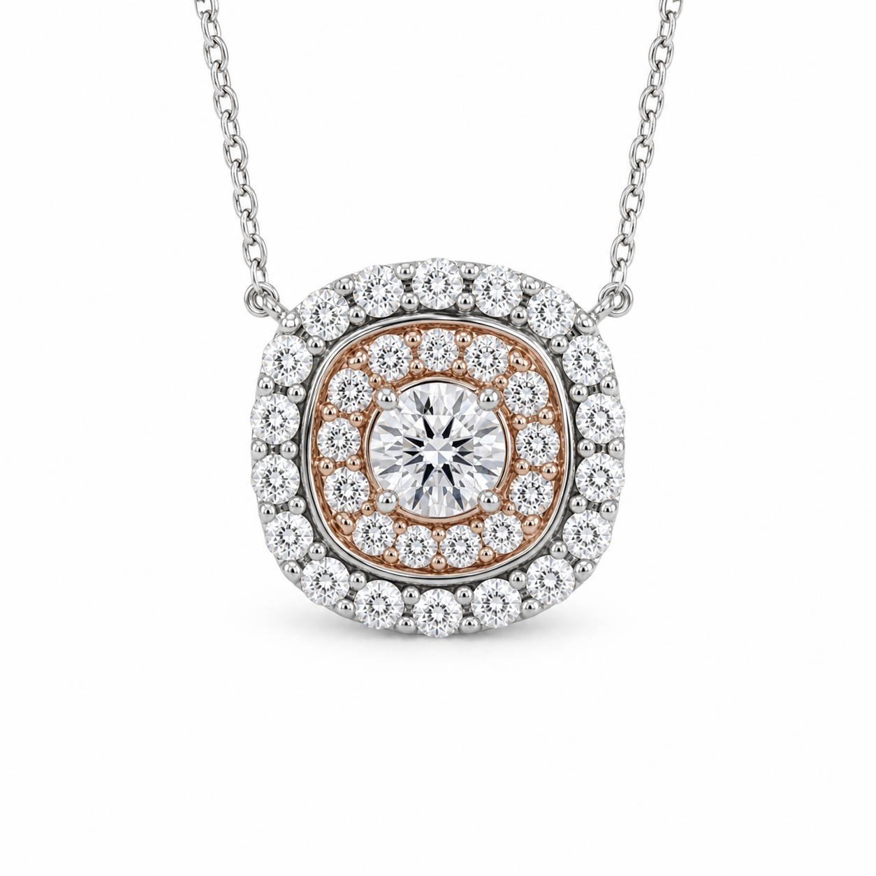 Lady's 14 Karat White Gold Pendant 1.14 cttw