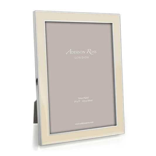 Vanilla Enamel & Silver Frame 4x6