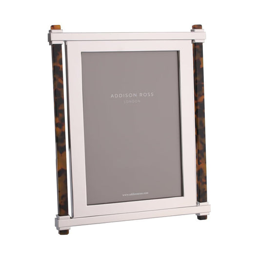 Faux Tortoiseshell & Silver Pillar Photo Frame 8x10