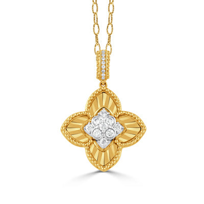 Doves by Doran Ravenna 18K Yellow Gold Diamond Pendant