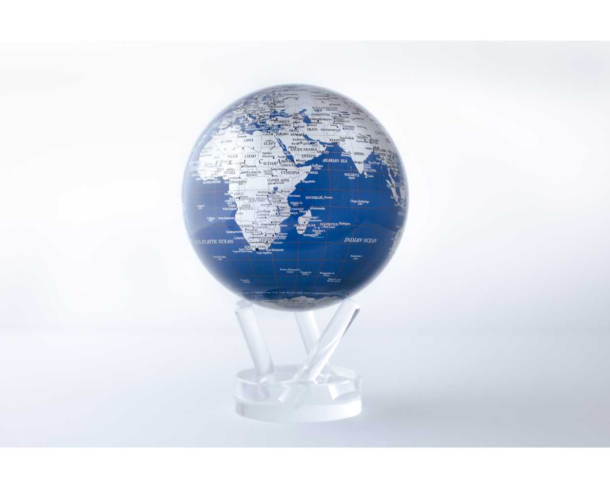 BLUE AND SILVER GLOBE 4.5