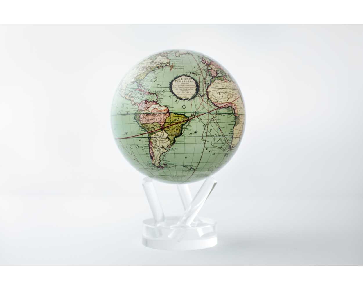 ANTIQUE TERRESTRIAL GREEN GLOBE 4.5