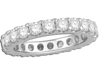 Lady's White 14 Karat Full Anniversary Wedding Band With 2.00Tw Round Diamonds Size 7