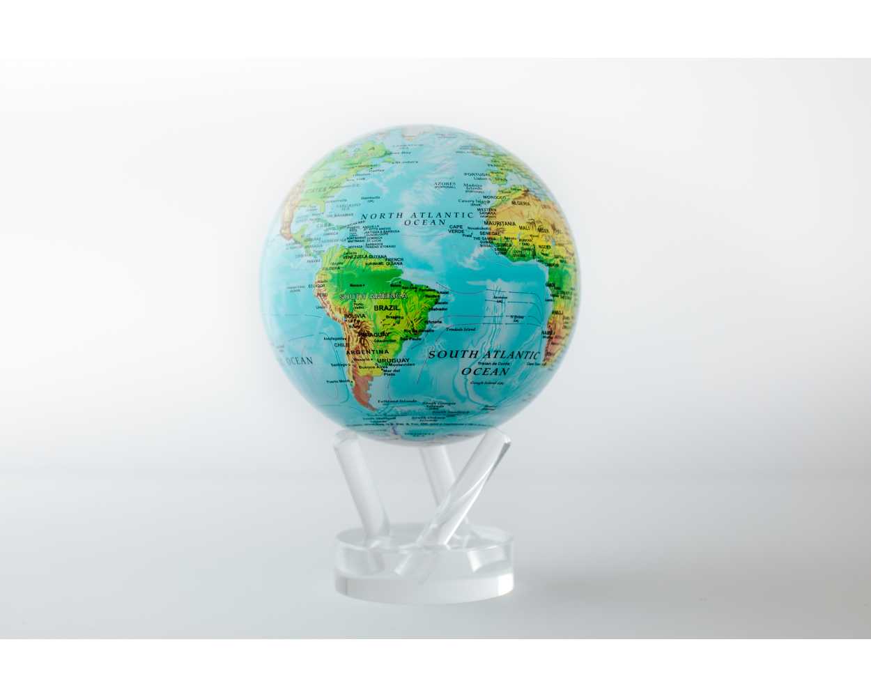 BLUE RELIEF MAP WORLD GLOBE 4.5