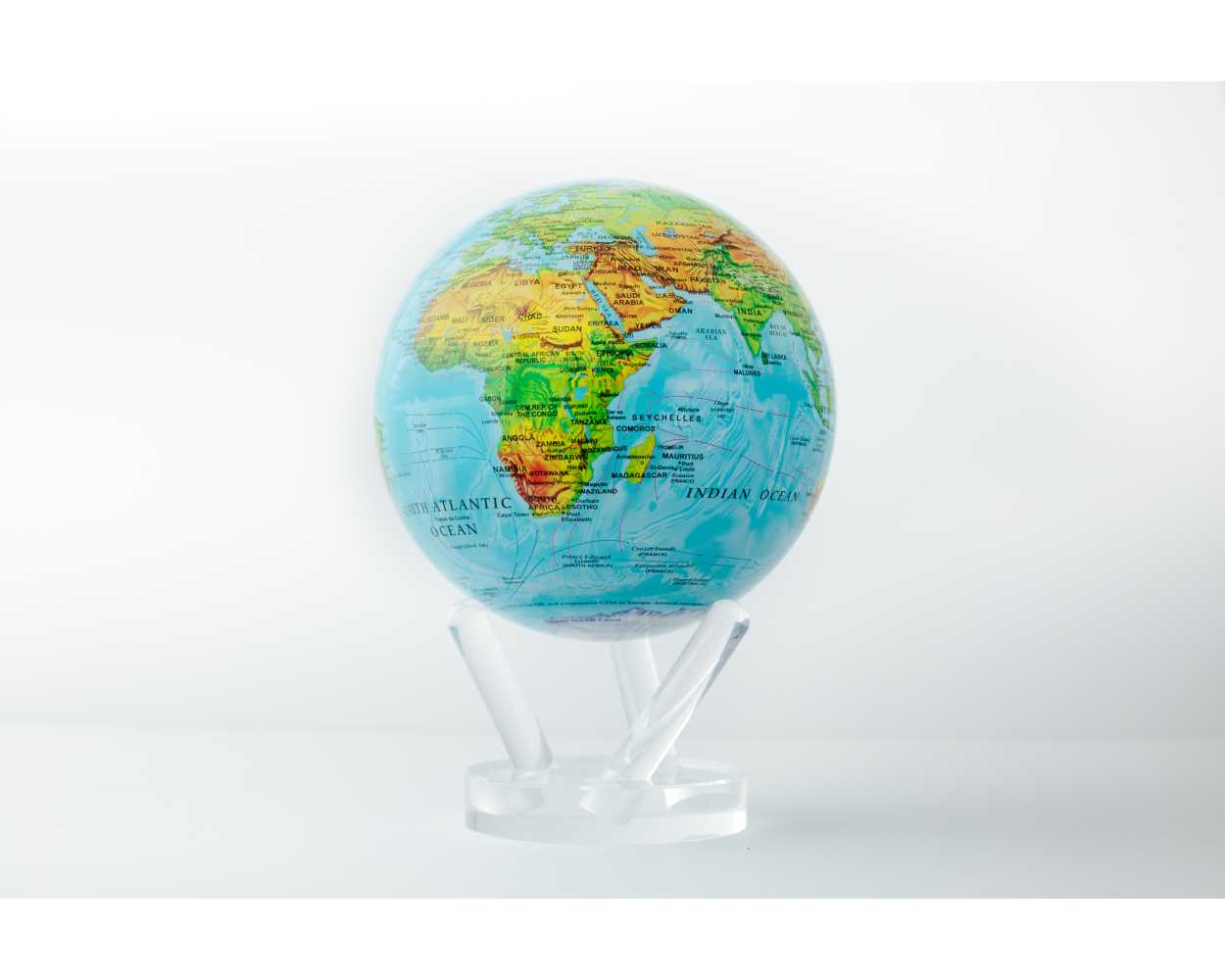 BLUE RELIEF MAP WORLD GLOBE 6