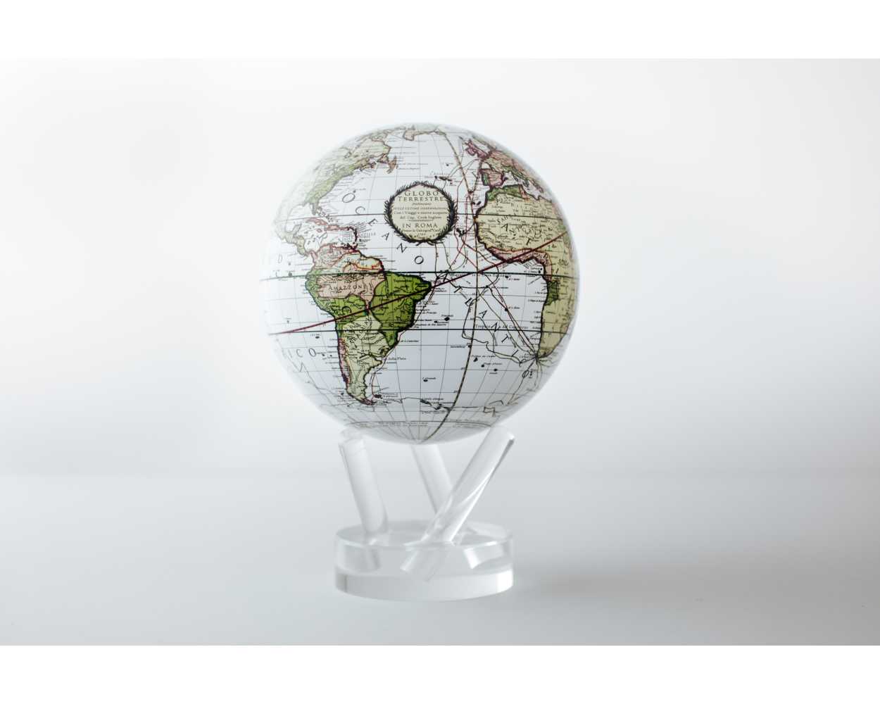 ANTIQUE TERRESTRIAL WHITE GLOBE 4.5